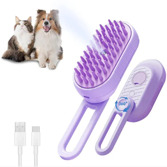 3-in-1  Chargeable Cat Steam Brush for Shedding