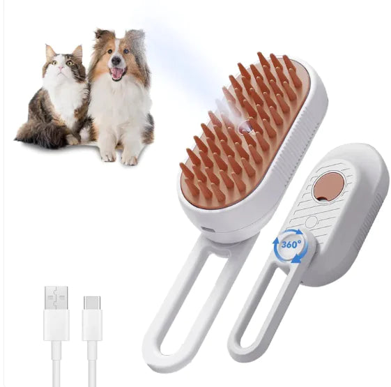 3-in-1  Chargeable Cat Steam Brush for Shedding